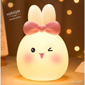 چراغ خواب خرگوشي پاپيون دار سيليكوني-bf